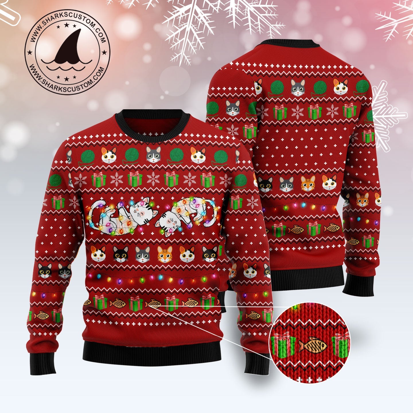 litzzy Cat Light TY0211 Ugly Christmas Sweater -  Best Gift For Christmas, Noel Malalan - Christmas Signature sweater   