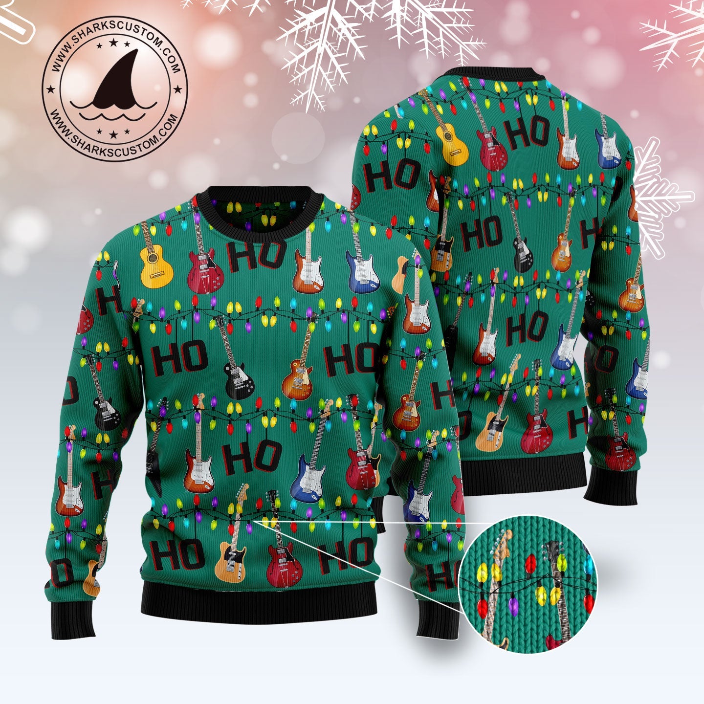 litzzy Electric Guitar Hohoho TY1011 Ugly Christmas Sweater -  Best Gift For Christmas, Noel Malalan - Christmas Signature sweater   