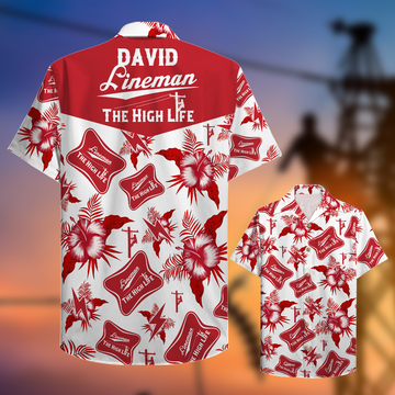 litzzy Lineman The High Life - Custom Hawaiian Shirt, Aloha Shirt Hawaiian Shirt For Men, Woman, Litzzy Aloha Shirt Hawaiian Shirt   