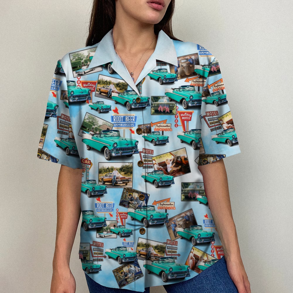 litzzy Custom Classic Car Hawaiian Shirt, Seamless Car Pattern, Up to 15 Photos Hawaiian Shirt For Men, Woman, Litzzy Aloha Shirt Hawaii Shirt   