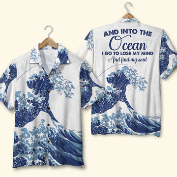 litzzy And Into The Ocean I Go To Lose My Mind Hawaiian Shirt, Gift For Surfing Lovers Hawaiian Shirt For Men, Woman, Litzzy Aloha Shirt Hawaii Shirt   