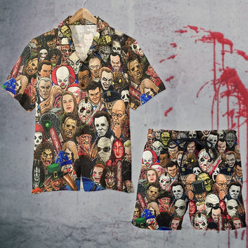 litzzy Horror Movie Film Hawaiian Shirt And Men Beach Shorts 3 Hawaiian Shirt For Men, Woman, Litzzy Aloha Shirt Hawaii Shirt   