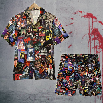 litzzy Horror Movie Film Hawaiian Shirt and Men Beach Shorts 01 Hawaiian Shirt For Men, Woman, Litzzy Aloha Shirt Hawaiian Shirt   