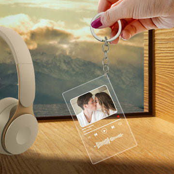 litzzy Custom Scannable Code Keychain Acrylic Music Plaque Night Light Acrylic Plaque Keychain  