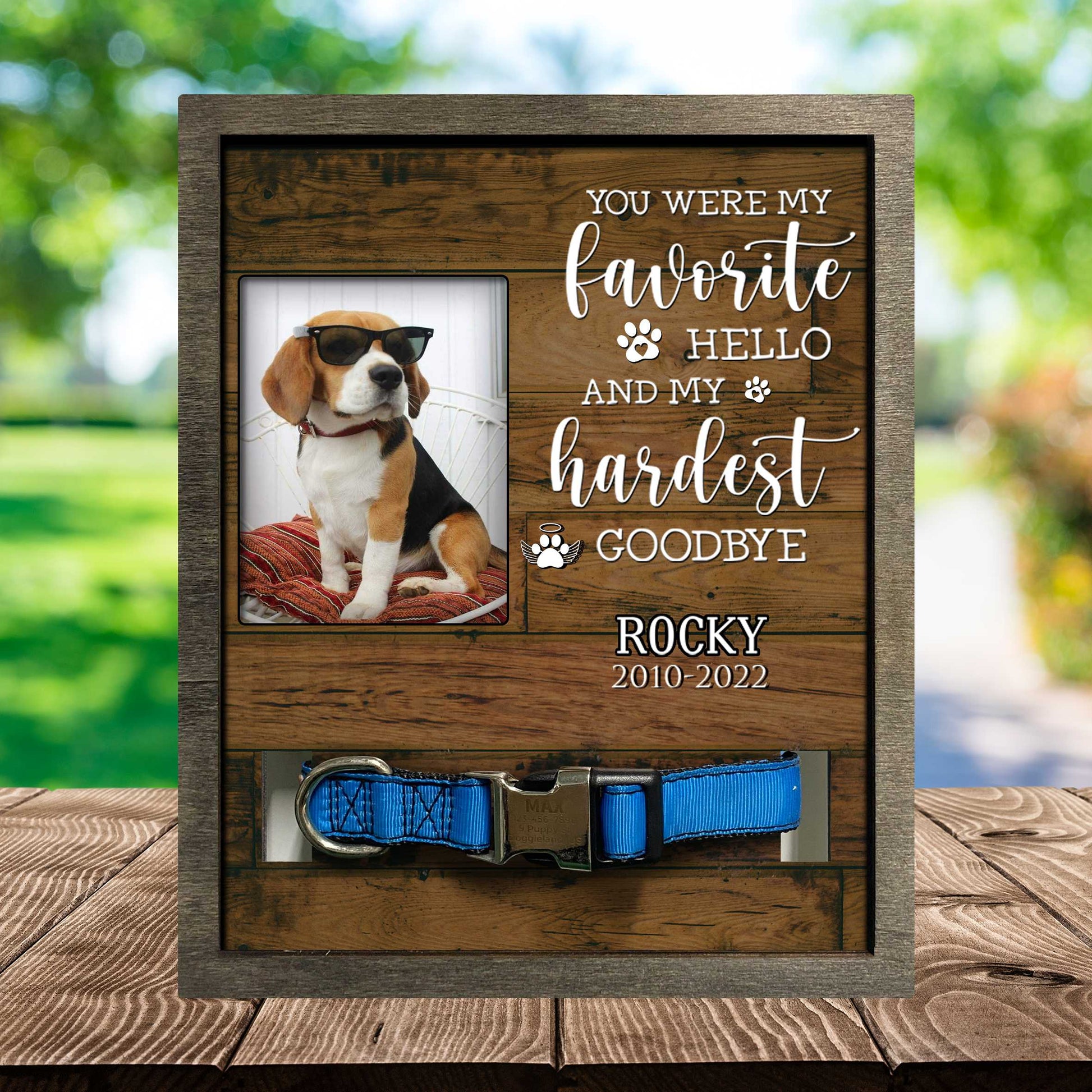 litzzy My Hardest Goodbye Picture Frame, Pet Memorial Picture Frame, Loss Of Dog Gifts Pet Picture Frame Style 1 8.7 x 10.6 