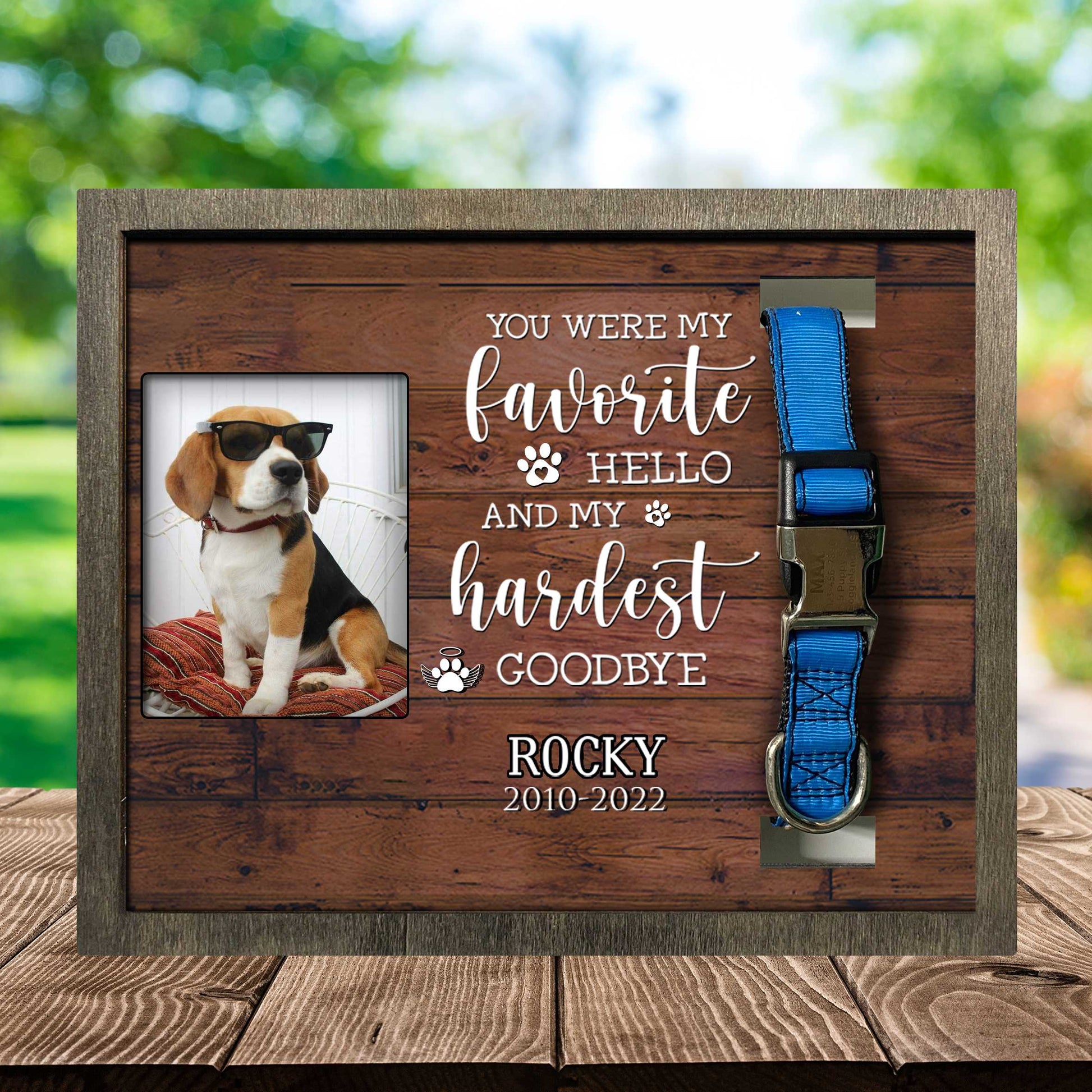 litzzy My Hardest Goodbye Picture Frame, Pet Memorial Picture Frame, Loss Of Dog Gifts Pet Picture Frame Style 1 10.6 x 8.7 