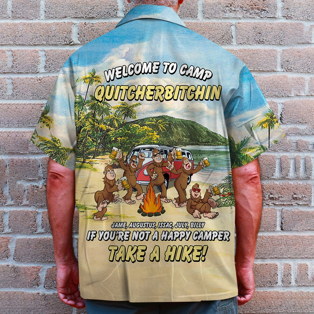 litzzy Camping Bigfoot Welcome To Camp - Custom Hawaiian Shirt, Aloha Shirt Hawaiian Shirt For Men, Woman, Litzzy Aloha Shirt Hawaii Shirt   