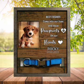 litzzy Pawprints Left By You Memorial Gifts, Bereavement Gifts For Dog Lovers Pet Picture Frame Style 1 8.7 x 10.6 