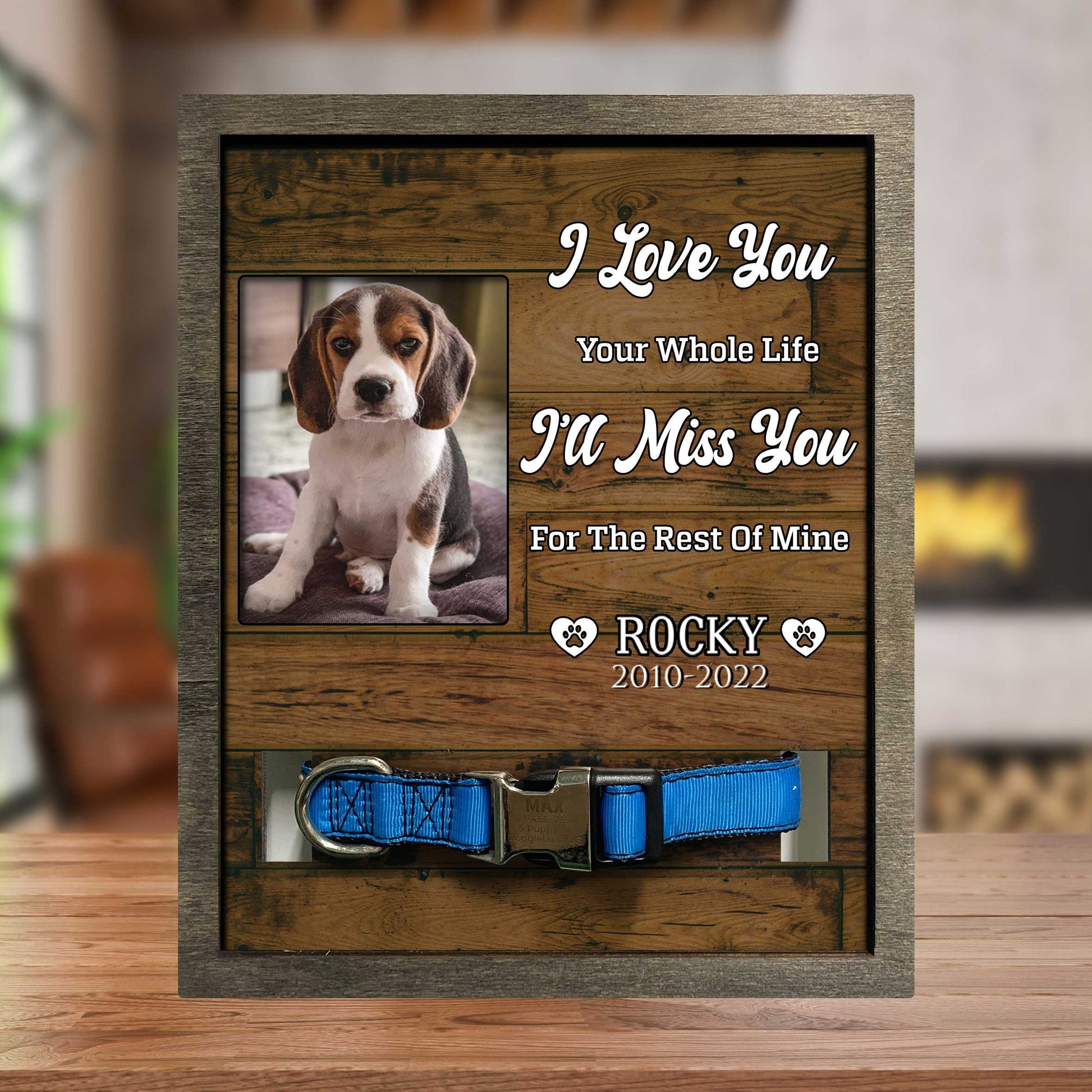 litzzy Custom Picture Frame Dead Of Beagle, Condolence Gift, Loss Of Dog Pet Picture Frame Style 3 8.7 x 10.6 