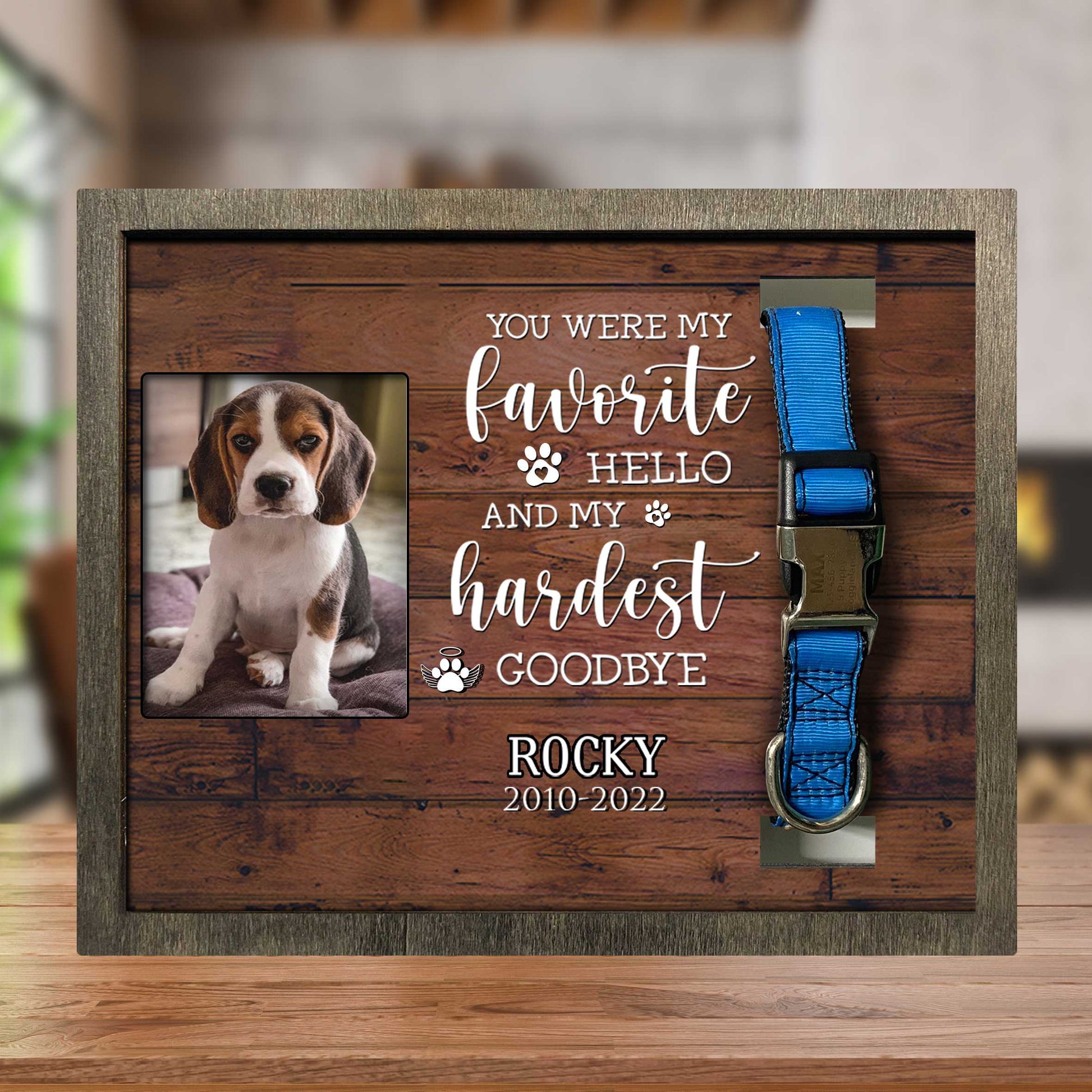 litzzy Custom Picture Frame Dead Of Beagle, Condolence Gift, Loss Of Dog Pet Picture Frame Style 2 10.6 x 8.7 