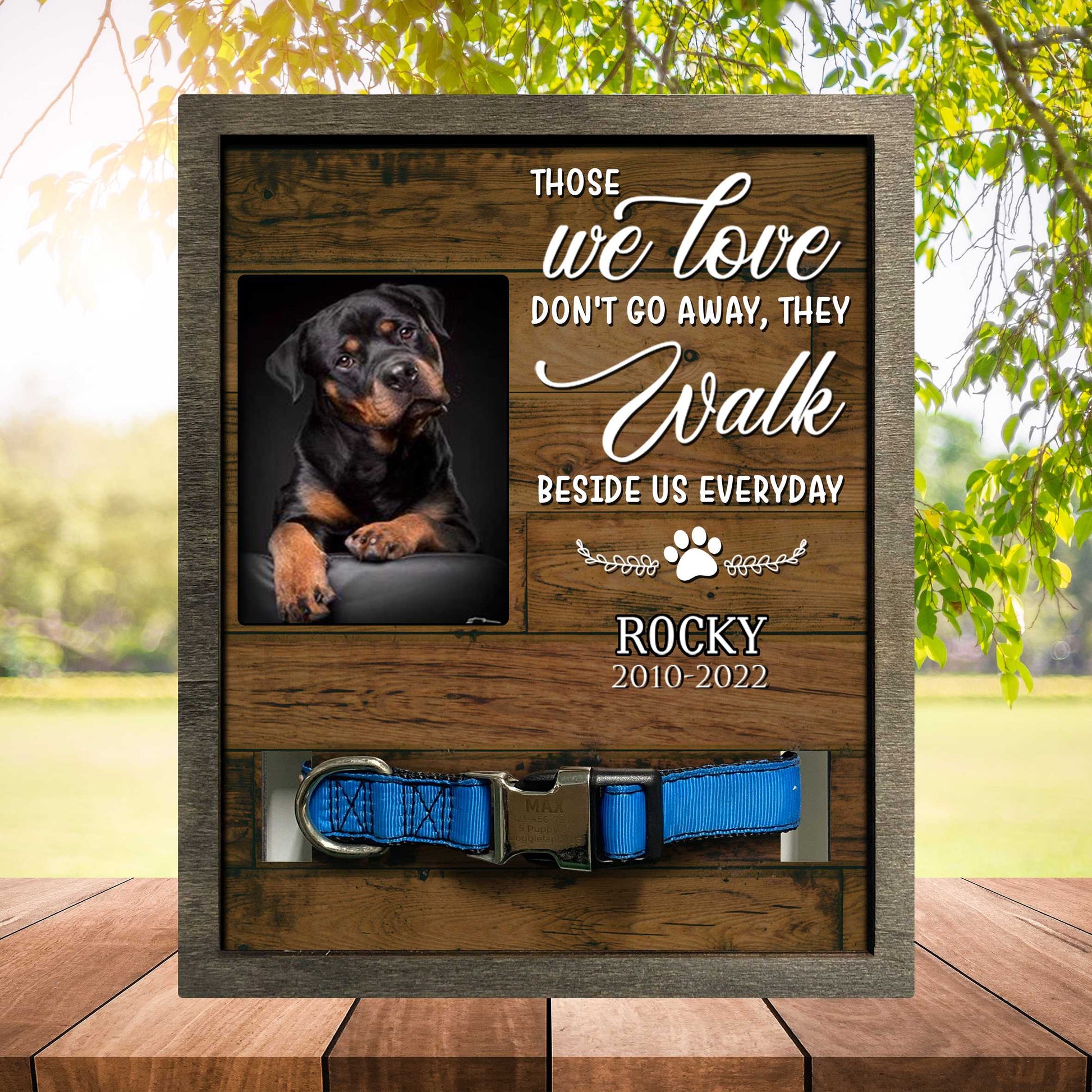 litzzy Pet Collar Keepsake Memorial Picture Frame, A Beautiful Remembrance Gift For A Grieving Pet Owner Pet Picture Frame Style 3 8.7 x 10.6 