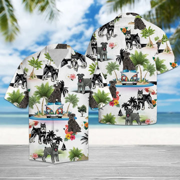 litzzy Miniature Schnauzer Hawaiian Shirt, Dog Hippie Palm Vacation Aloha Shirt For Men, Women - Perfect Gift For Dog Lovers, Husband, Boyfriend, Friend, Wife, dog hawaiian shirt Hawaii Shirt   