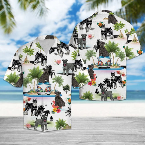 litzzy Miniature Schnauzer Hawaiian Shirt, Dog Hippie Palm Vacation Aloha Shirt For Men, Women - Perfect Gift For Dog Lovers, Husband, Boyfriend, Friend, Wife, dog hawaiian shirt Hawaii Shirt   