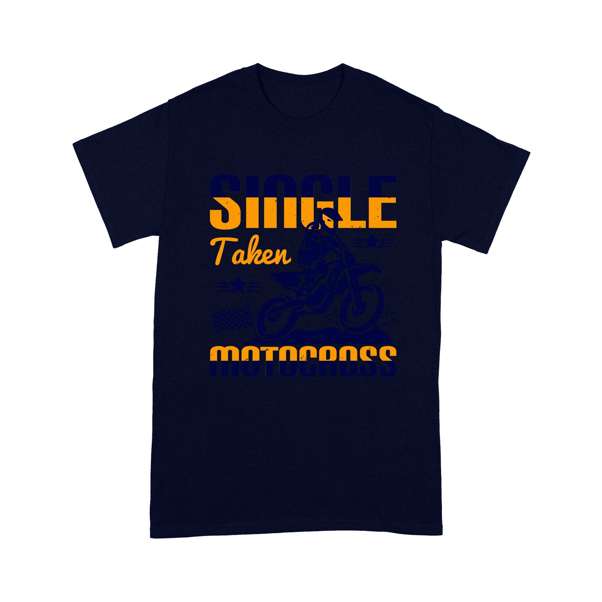 litzzy Single, Taken, Motocross - Motorcycle T-Shirt | Made in US T-Shirt S Navy 