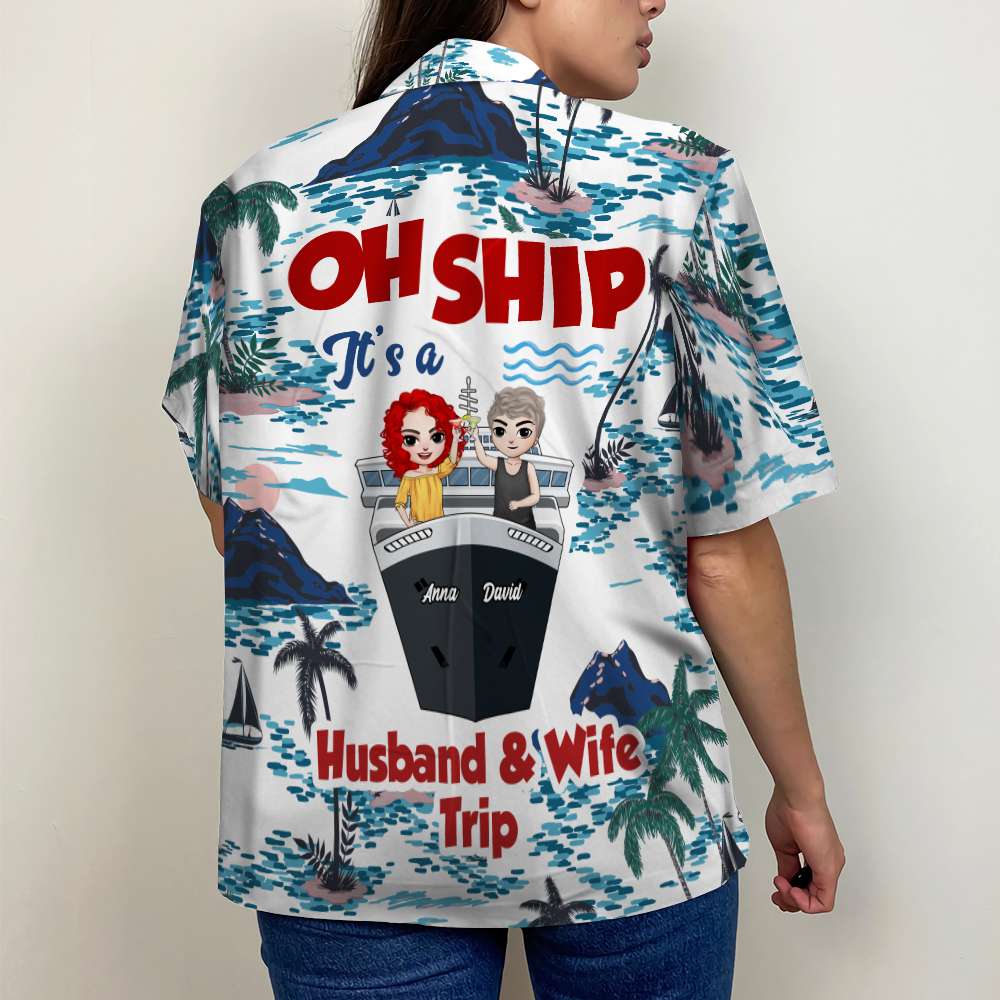 litzzy Personalized Cruising Couple Hawaiian Shirt - Oh Ship It's Is Husband & Wife Trip Hawaiian Shirt For Men, Woman, Litzzy Aloha Shirt Hawaii Shirt   
