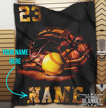 litzzy Personalized Softball Darkness Fleece Blanket - Tlnb0911203 Quilt Blanket 60x80  