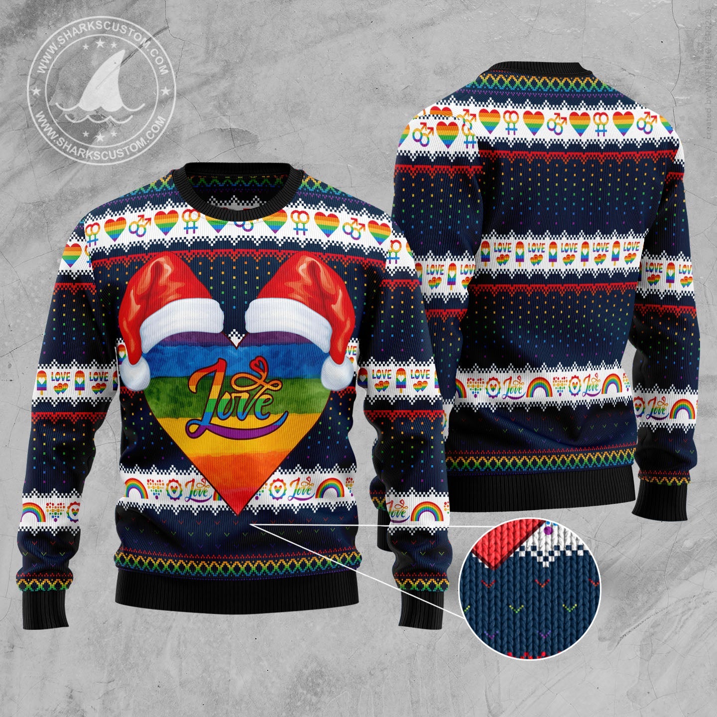 litzzy LGBT Heart D2610 Ugly Christmas Sweater -  Best Gift For Christmas, Noel Malalan - Christmas Signature sweater   