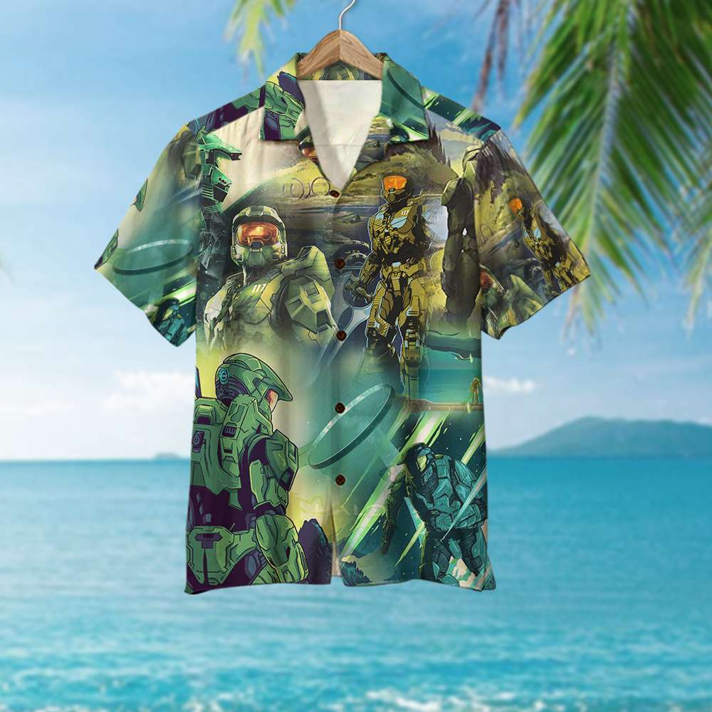 litzzy Halo Infinite Science-Fiction Artwork - Hawaiian Shirt, Aloha Shirt Hawaiian Shirt For Men, Woman, Litzzy Aloha Shirt Hawaii Shirt   