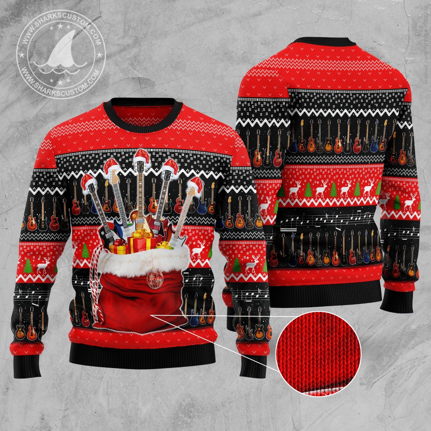 litzzy Guitar Xmas D2610 Ugly Christmas Sweater -  Best Gift For Christmas, Noel Malalan - Christmas Signature sweater   