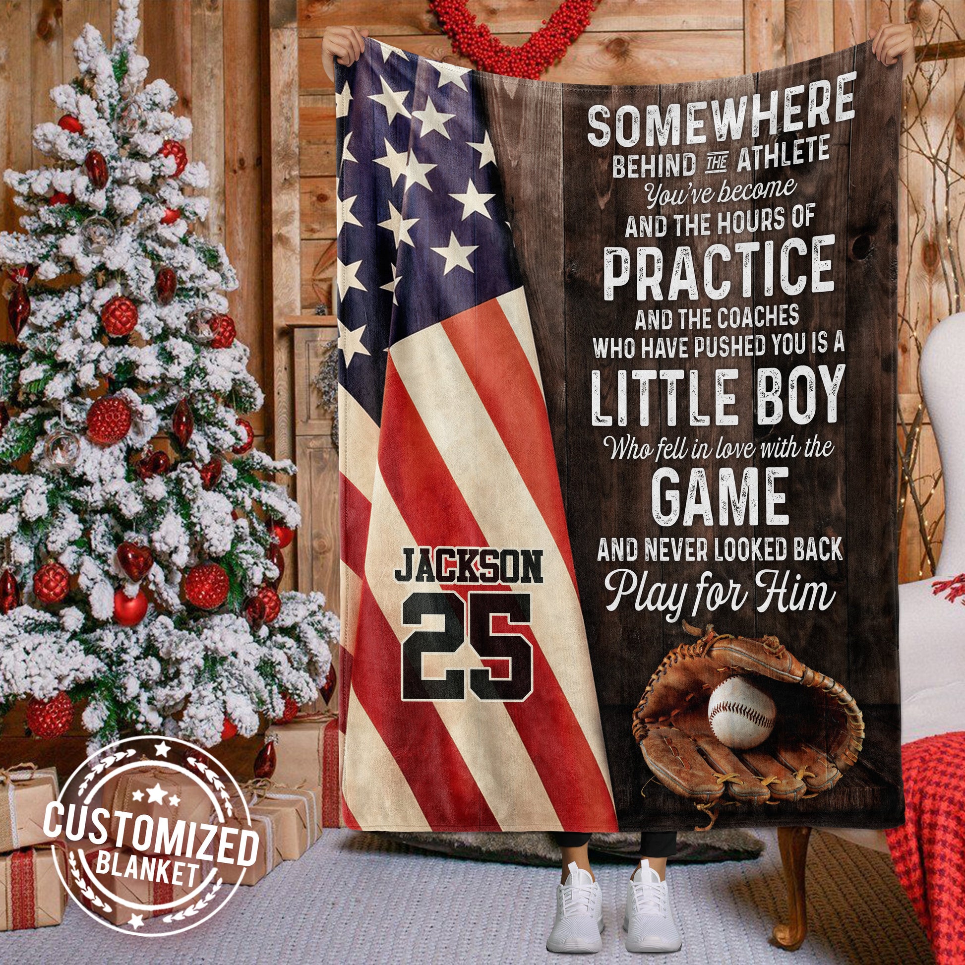 litzzy Personalized Baseball Play For Him Fleece Blanket - Tlno2511201 Quilt Blanket   