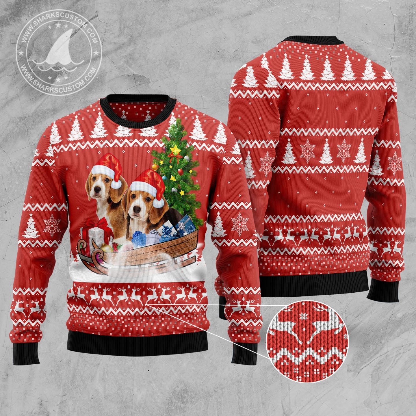 litzzy Beagle Dashing Ugly Christmas Sweater -  Best Gift For Christmas, Noel Malalan - Christmas Signature sweater   