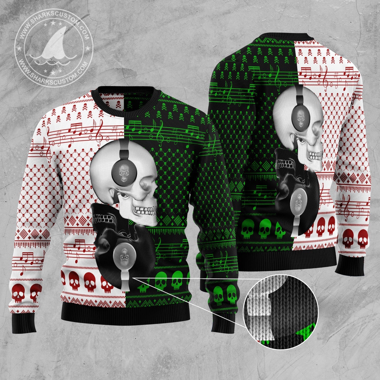 litzzy Skull Yinyang D2610 Ugly Christmas Sweater -  Best Gift For Christmas, Noel Malalan - Christmas Signature sweater   