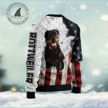 litzzy American Rottweiler HT102209 Ugly Christmas Sweater -  Best Gift For Christmas, Noel Malalan - Christmas Signature sweater   