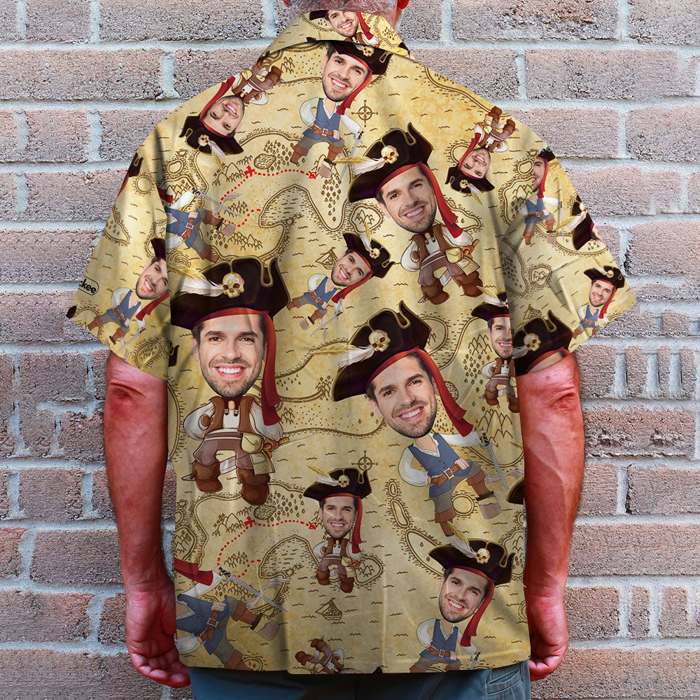 litzzy Custom Pirate Face Hawaiian Shirt and Men Beach Shorts- Summer Gift For Him, Pirate Lover Hawaiian Shirt For Men, Woman, Litzzy Aloha Shirt Hawaiian Shirt   