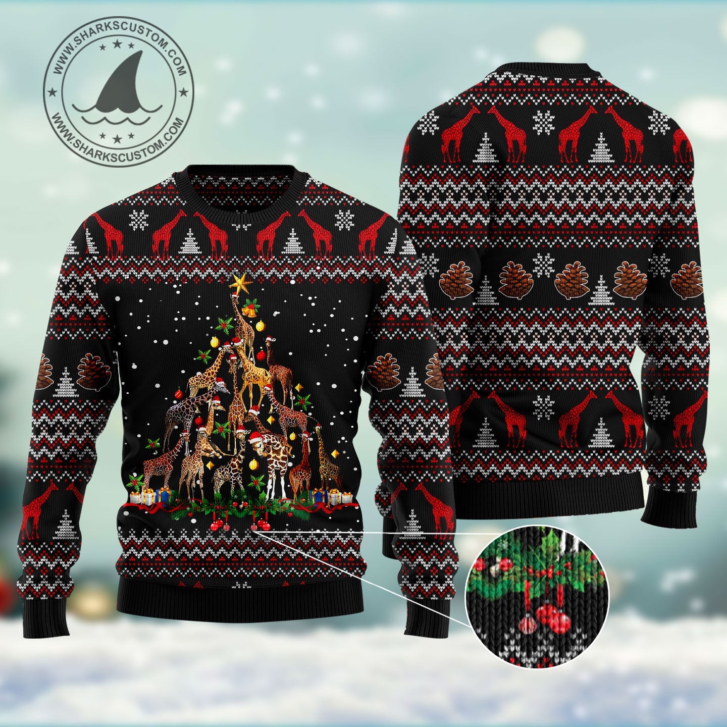 litzzy Giraffe Christmas Tree HT102804 Ugly Christmas Sweater -  Best Gift For Christmas, Noel Malalan - Christmas Signature sweater   