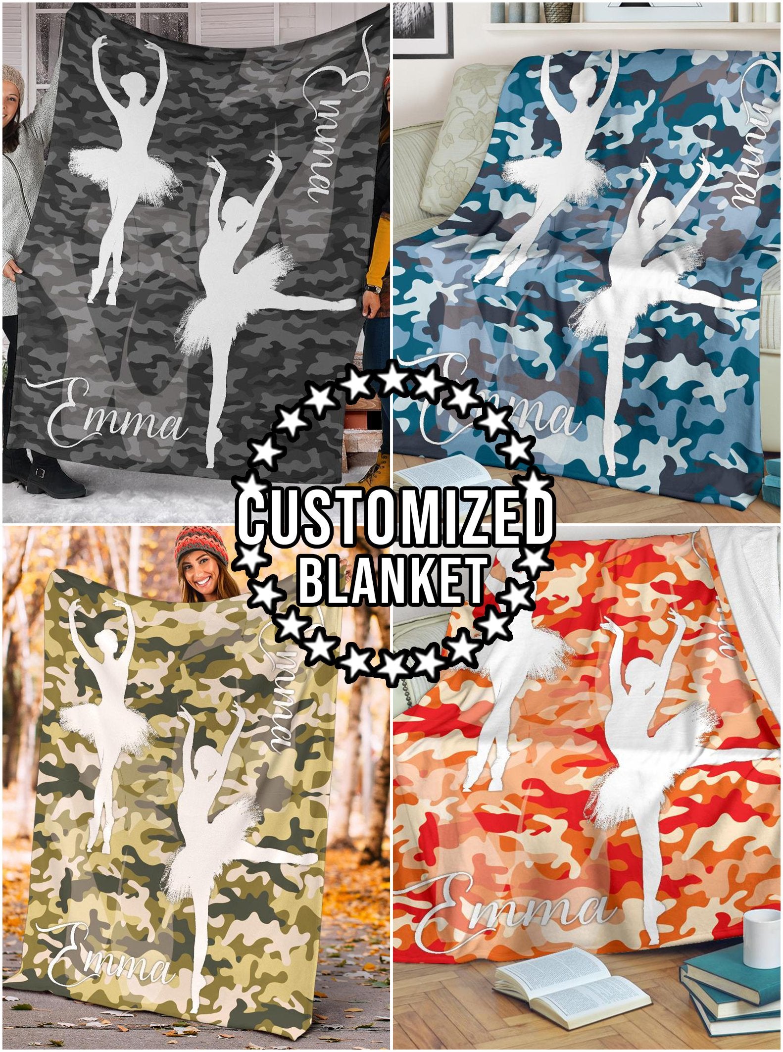 litzzy Personalized Ballet Fleece Blanket - Latg2311201 Quilt Blanket   