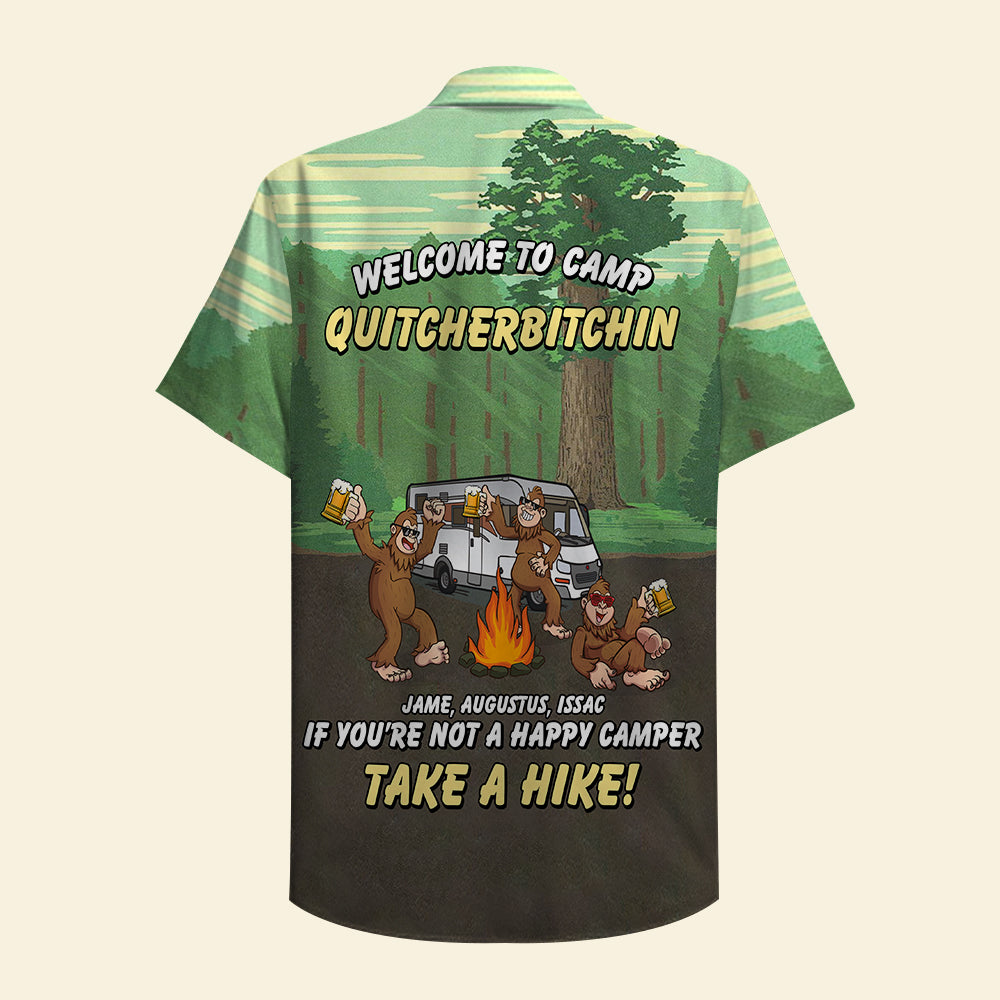 litzzy Camping Bigfoot Welcome To Camp - Custom Hawaiian Shirt, Aloha Shirt Hawaiian Shirt For Men, Woman, Litzzy Aloha Shirt Hawaii Shirt   