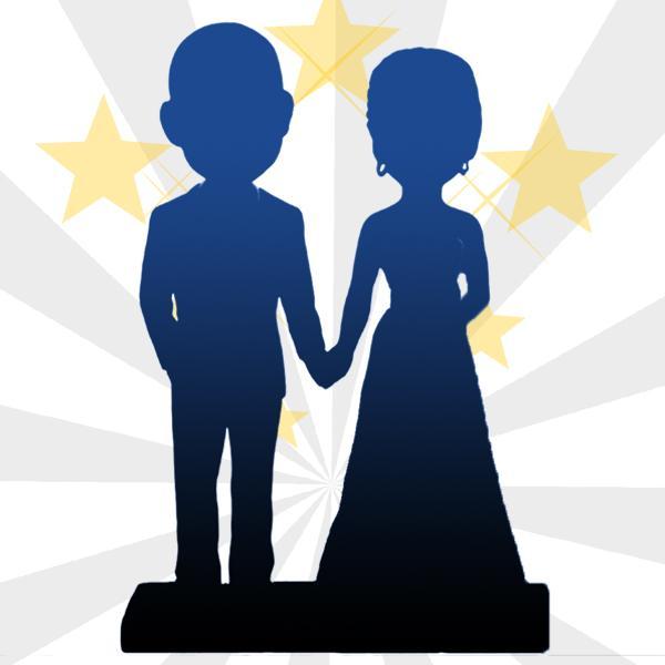 litzzy Personalized Fully Custom Bobblehead 2 Person Figures With Engraved Text bobblehead 15cm(about 6in) Stationary Head 