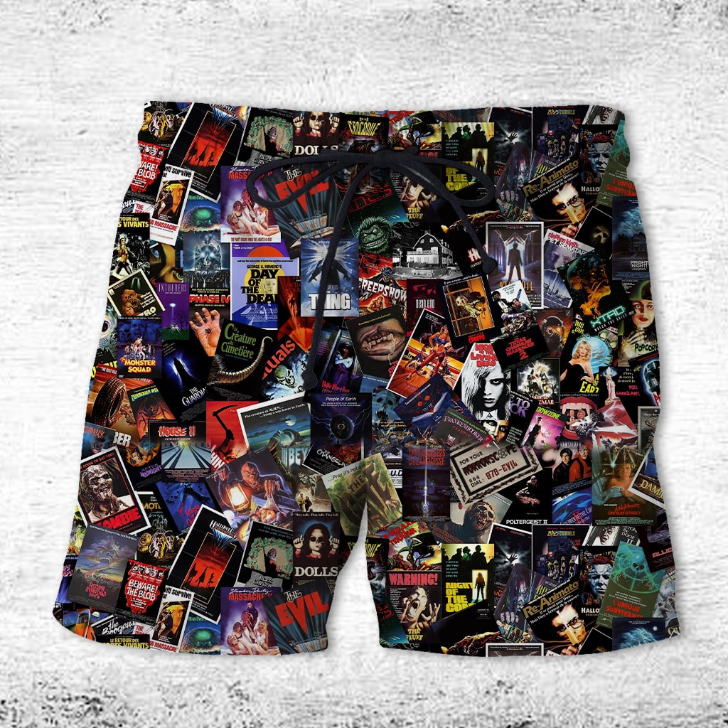 litzzy Horror Movie Film Hawaiian Shirt and Men Beach Shorts 01 Hawaiian Shirt For Men, Woman, Litzzy Aloha Shirt Hawaiian Shirt   