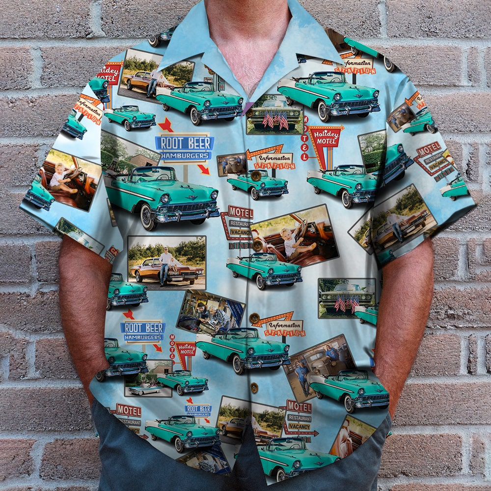 litzzy Custom Classic Car Hawaiian Shirt, Seamless Car Pattern, Up to 15 Photos Hawaiian Shirt For Men, Woman, Litzzy Aloha Shirt Hawaii Shirt   