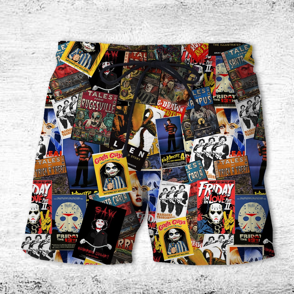 litzzy Horror Movie Film Hawaiian Shirt And Men Beach Shorts 5 Hawaiian Shirt For Men, Woman, Litzzy Aloha Shirt Hawaiian Shirt   