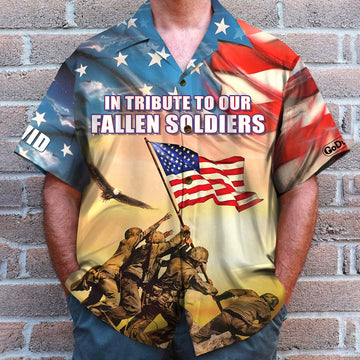 litzzy In Tribute To Our Fallen Soldiers Personalized 4th of July Hawaiian Shirt Gift For Him Hawaiian Shirt For Men, Woman, Litzzy Aloha Shirt Hawaii Shirt   