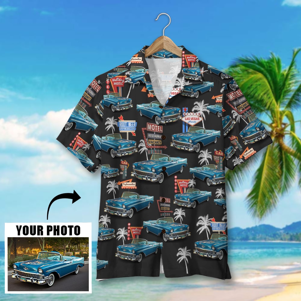 litzzy Custom Car Photo Hawaiian Shirt, Aloha Shirt, Summer Gift, Gift For Car Lovers Hawaiian Shirt For Men, Woman, Litzzy Aloha Shirt Hawaii Shirt   