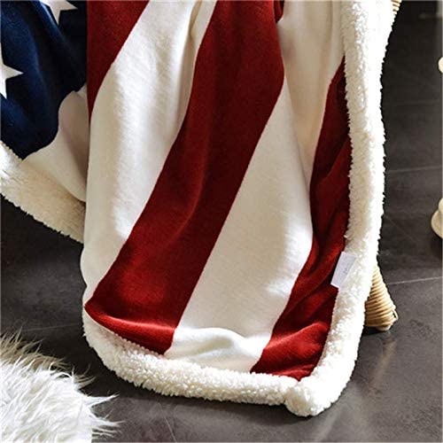litzzy Oversized USA Flag Sherpa Fleece Throw Blanket Sherpa Fleece Blanket   