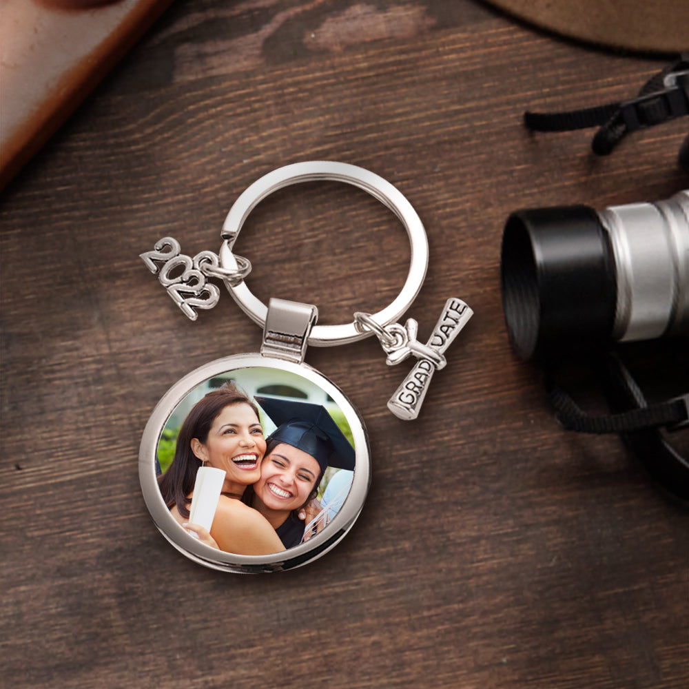 litzzy Personalized Photo Keychain Graduation Keepsake Gift for Graduates Keychain   