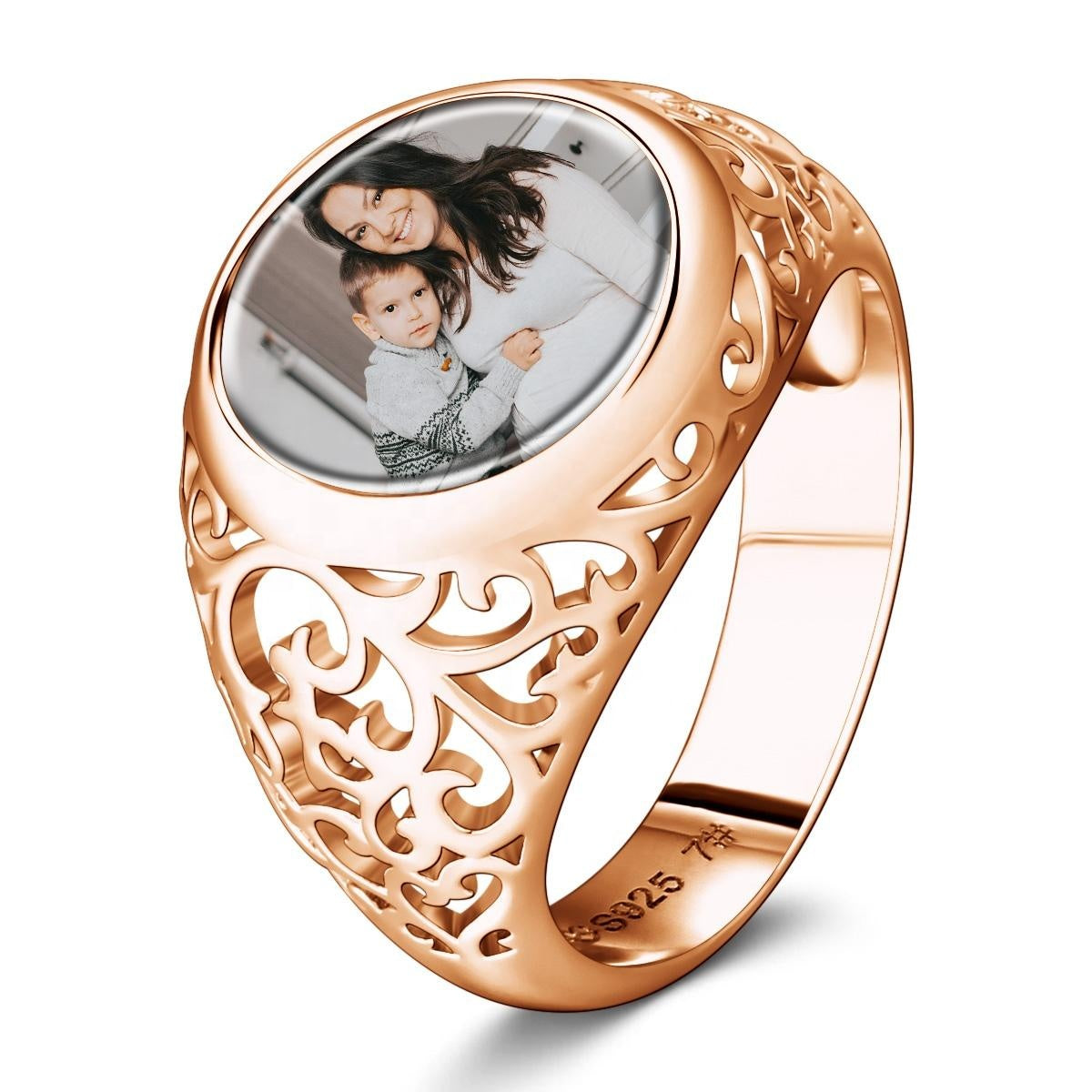 litzzy Round Women Rings Custom Photo Ring Mother's Day Gifts jewelry   