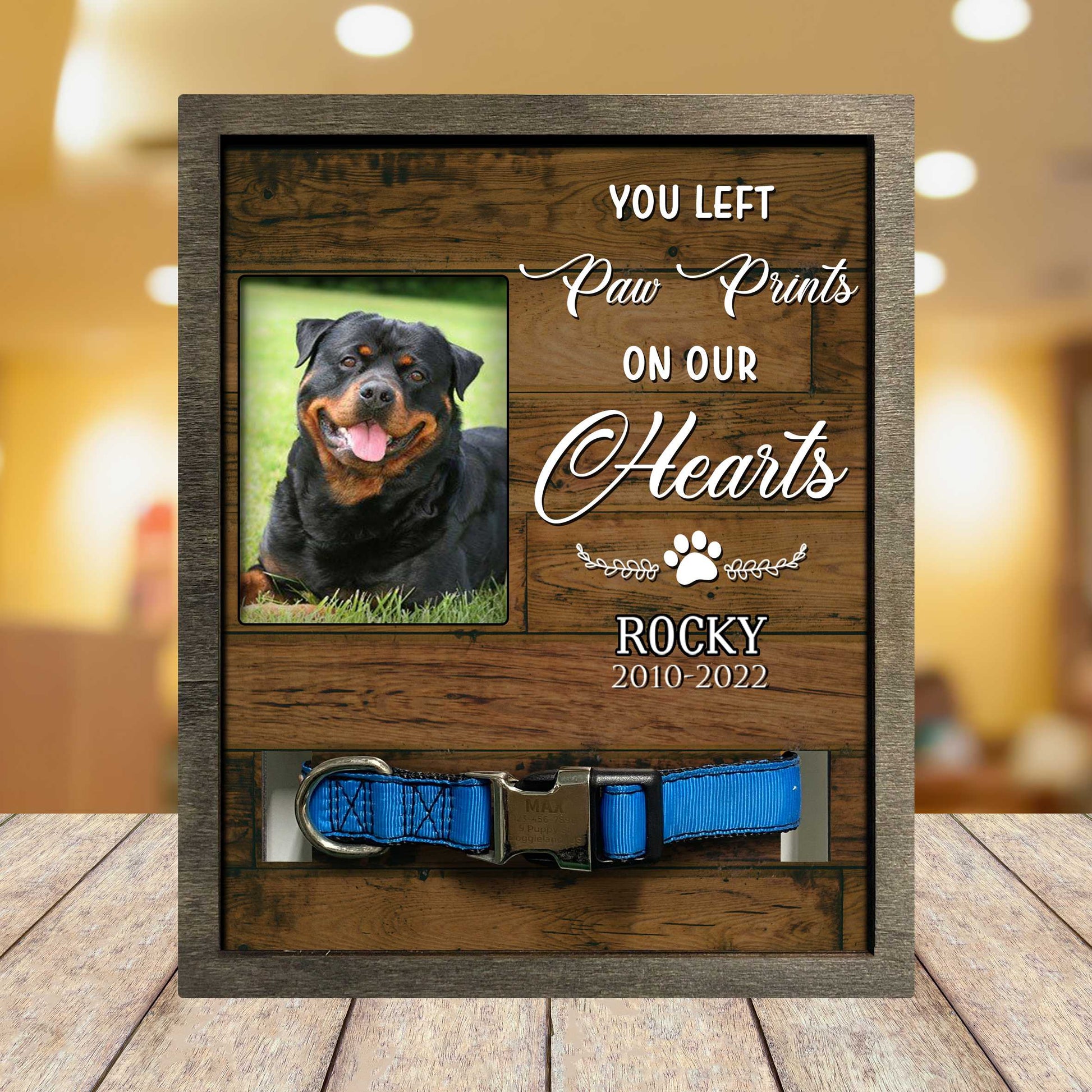 litzzy A Beautiful Remembrance Gift For A Grieving Pet Owner, Includes Pawprints Left By You Picture Frame Pet Picture Frame Style 3 8.7 x 10.6 