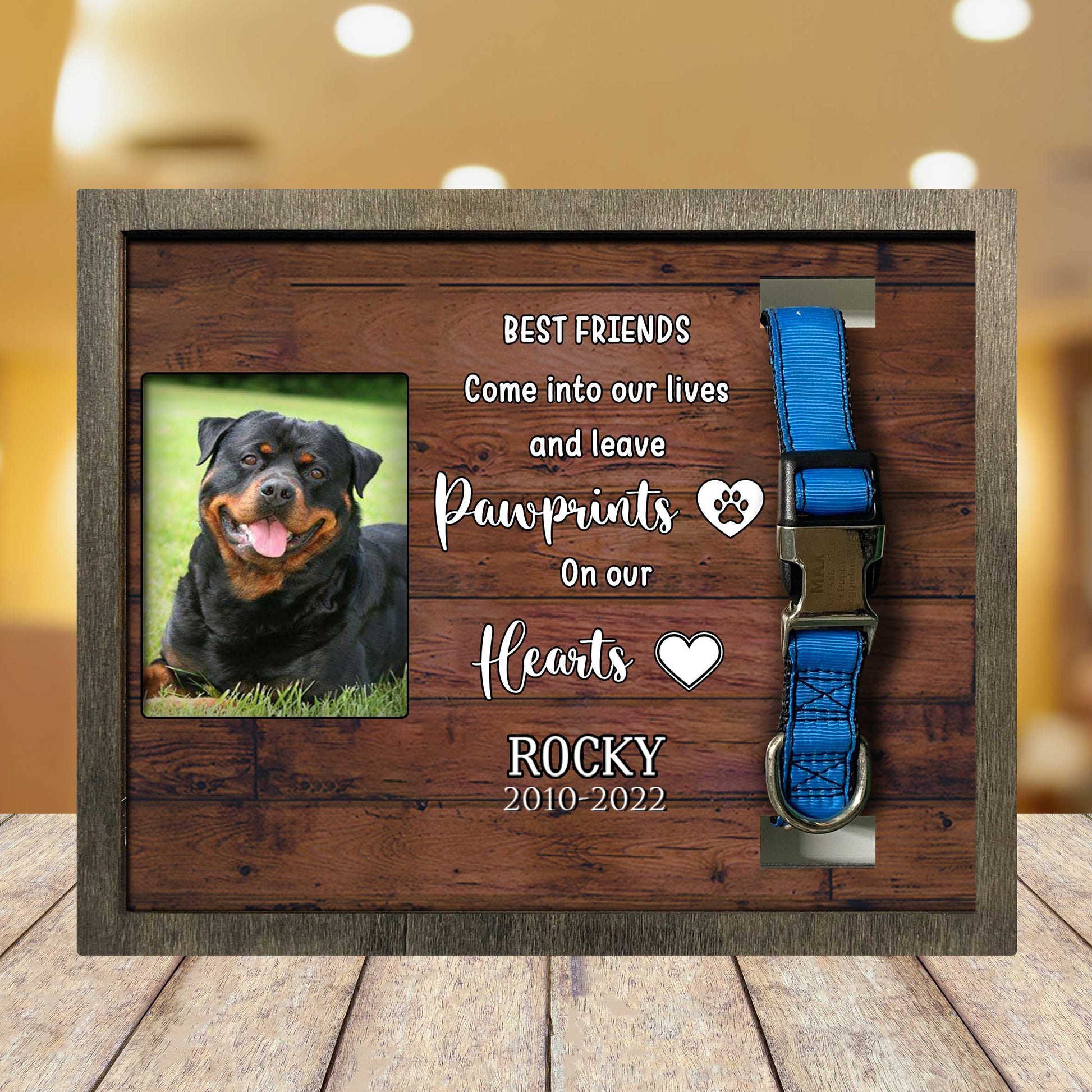 litzzy A Beautiful Remembrance Gift For A Grieving Pet Owner, Includes Pawprints Left By You Picture Frame Pet Picture Frame Style 1 10.6 x 8.7 