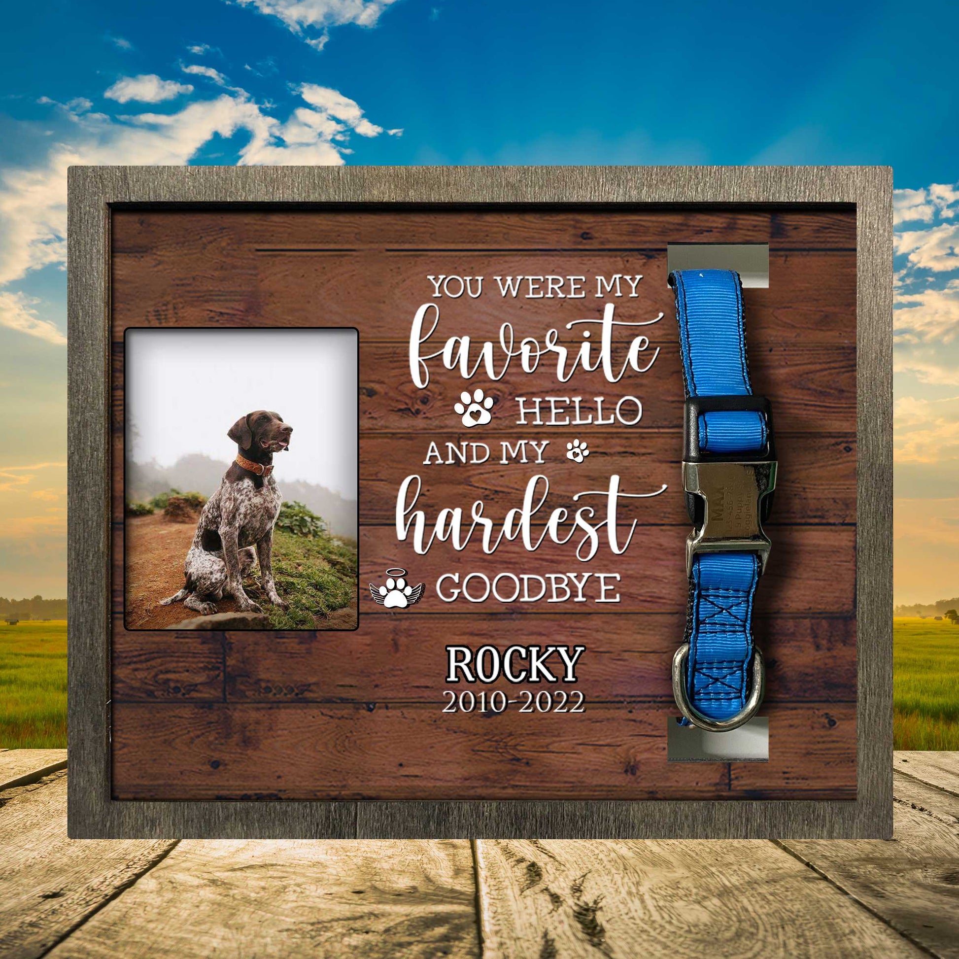 litzzy Custom Photo Picture Frame Pet Loss Gifts, Sympathy Gift For Loss Of Dog Pet Picture Frame Style 2 10.6 x 8.7 