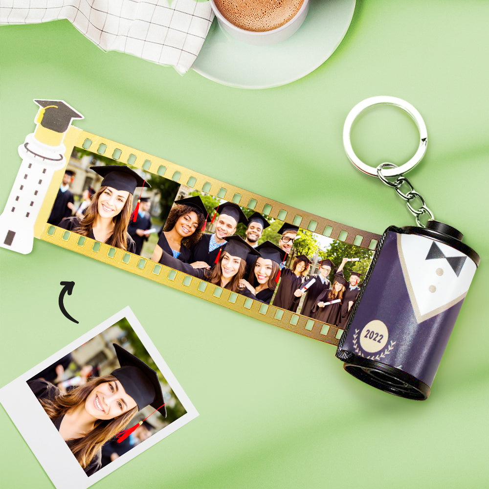 litzzy Custom Graduation Photo Film Roll Keychain with Pictures Gifts for Graduates Keychain 5 Pics  