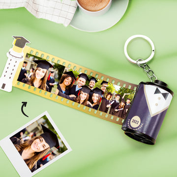 litzzy Custom Graduation Photo Film Roll Keychain with Pictures Gifts for Graduates Keychain 5 Pics  