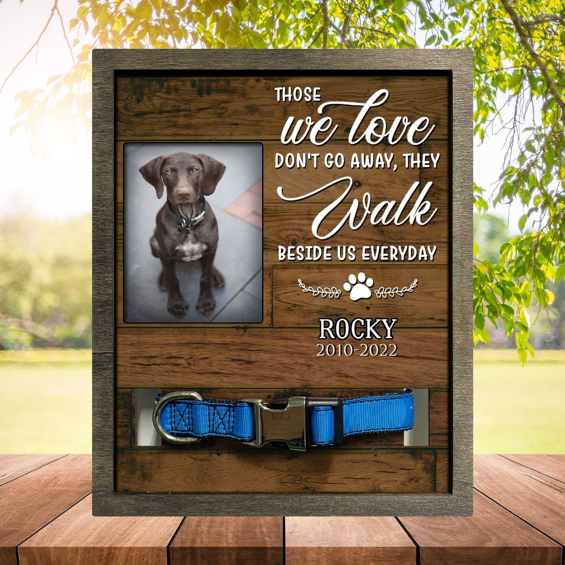 litzzy Pawprints Memorial Pet Tag Frame, Pawprints Left By You, Dog Memorial Gifts Pet Picture Frame Style 2 8.7 x 10.6 