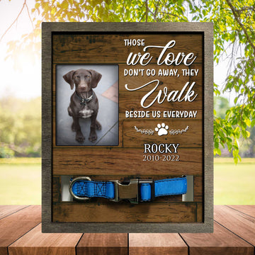 litzzy Pawprints Memorial Pet Tag Frame, Pawprints Left By You, Dog Memorial Gifts Pet Picture Frame Style 2 8.7 x 10.6 