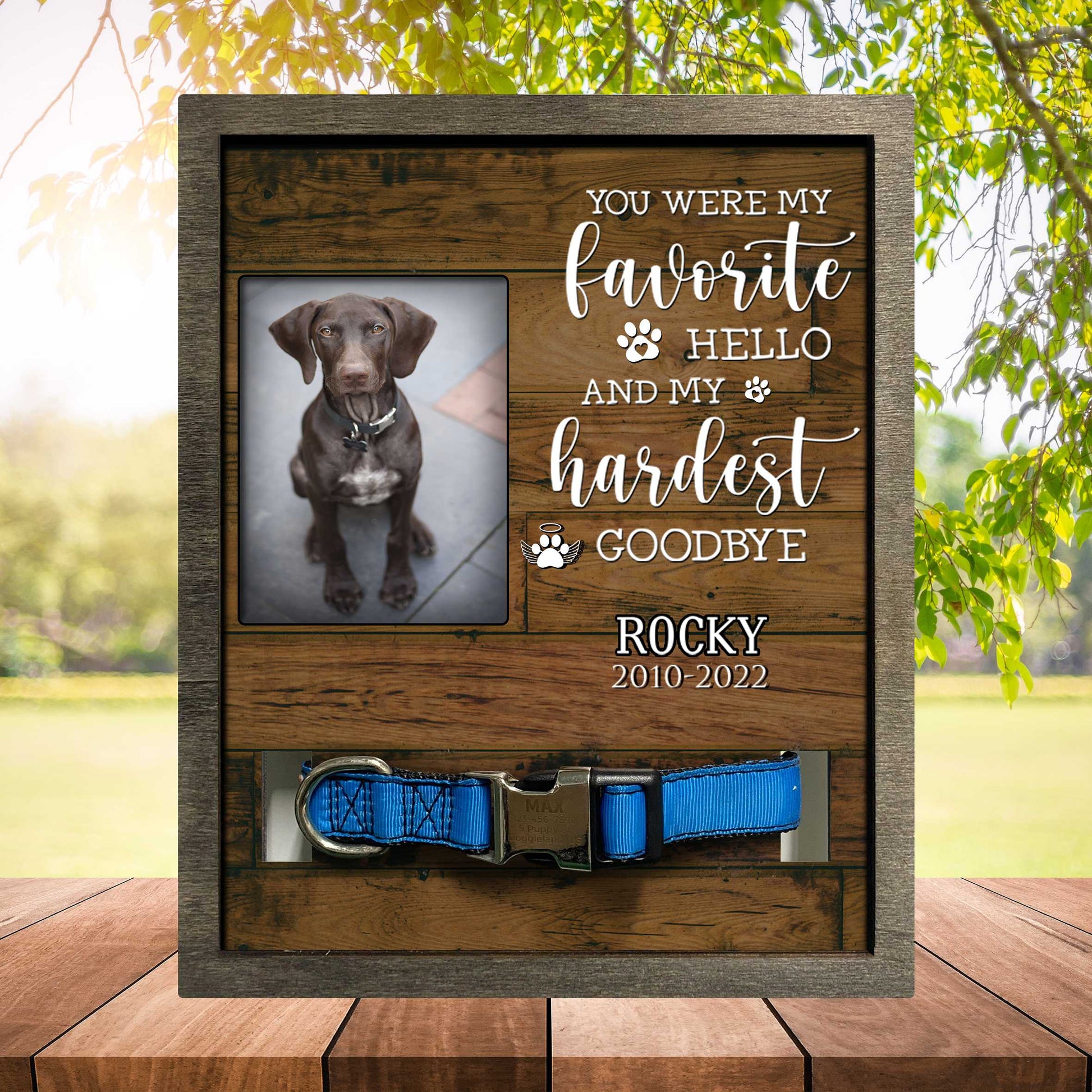 litzzy Pawprints Memorial Pet Tag Frame, Pawprints Left By You, Dog Memorial Gifts Pet Picture Frame Style 3 8.7 x 10.6 