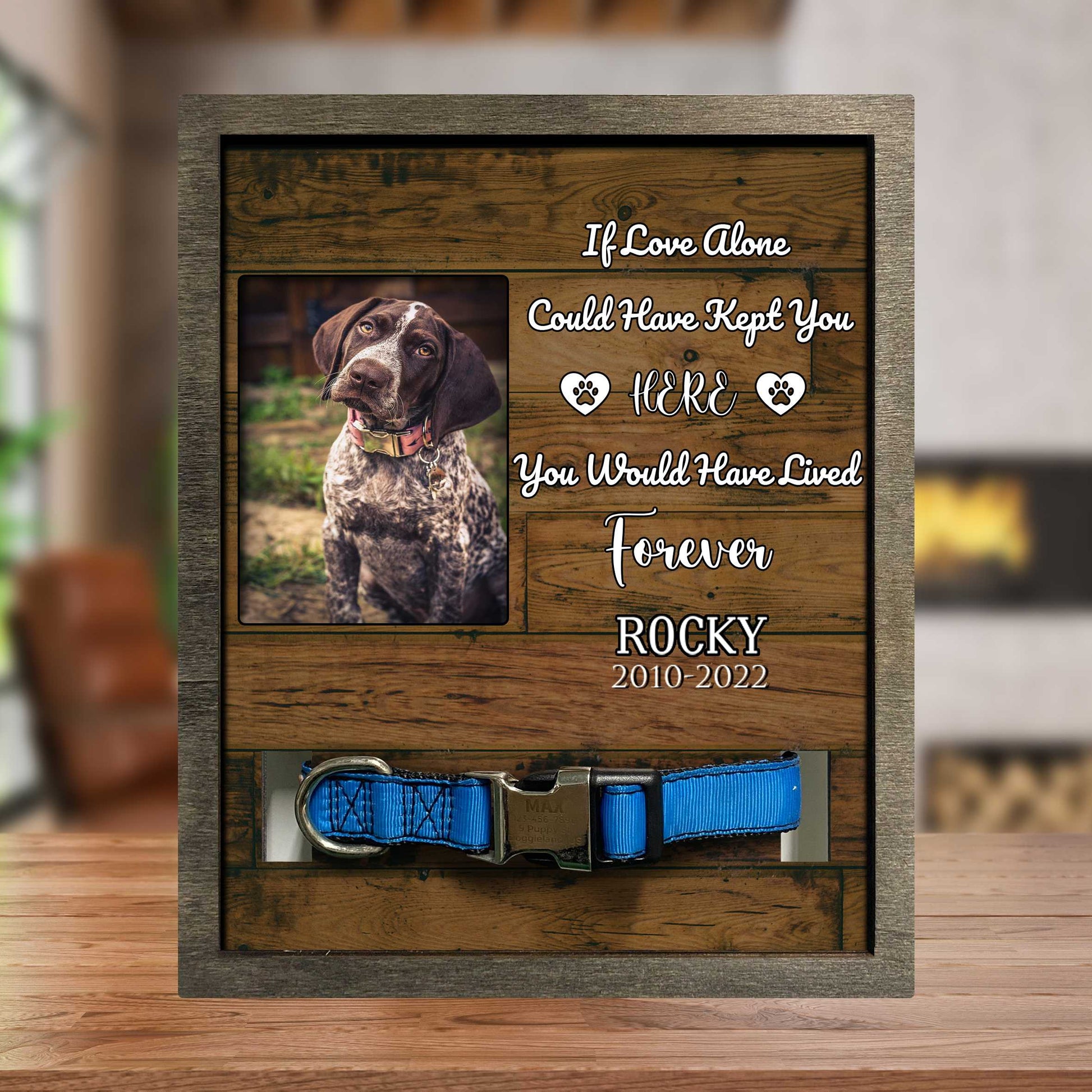 litzzy Dog Lovers Gifts For Men, Sympathy Gift Picture Frame For Loss Of Dog, Pet Collar Keepsake Picture Frame Pet Picture Frame Style 2 8.7 x 10.6 