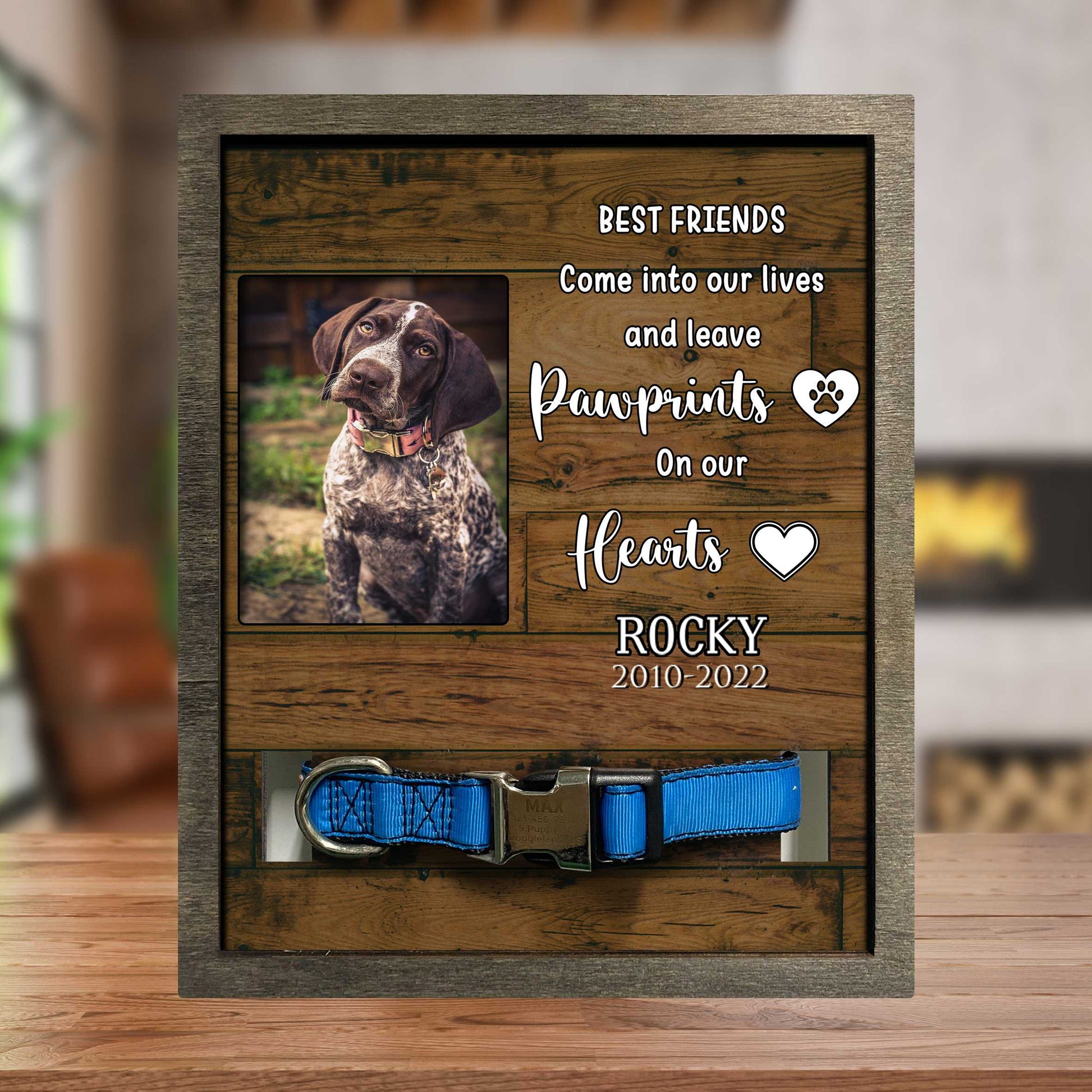 litzzy Dog Lovers Gifts For Men, Sympathy Gift Picture Frame For Loss Of Dog, Pet Collar Keepsake Picture Frame Pet Picture Frame Style 3 8.7 x 10.6 